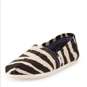 TOMS Classics Zebra Hemp Vegan Slip Ons